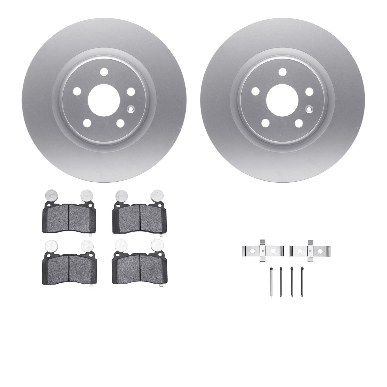 4512-45059 Geospec Brake Rotors w/5000 Advanced Brake Pads Kit & Hardware, 2010-2015 GM, Position: Front