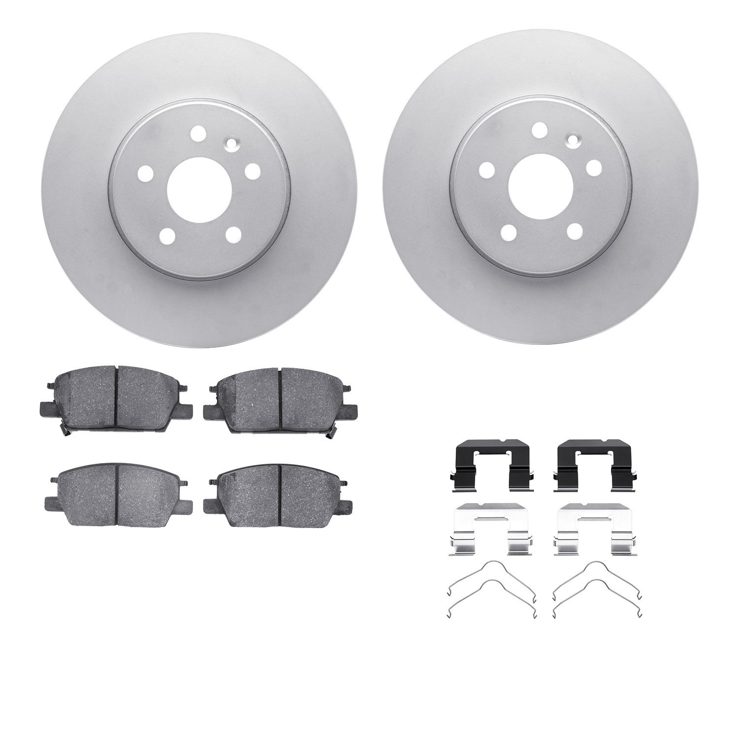 4512-45067 Geospec Brake Rotors w/5000 Advanced Brake Pads Kit & Hardware, Fits Select GM, Position: Front