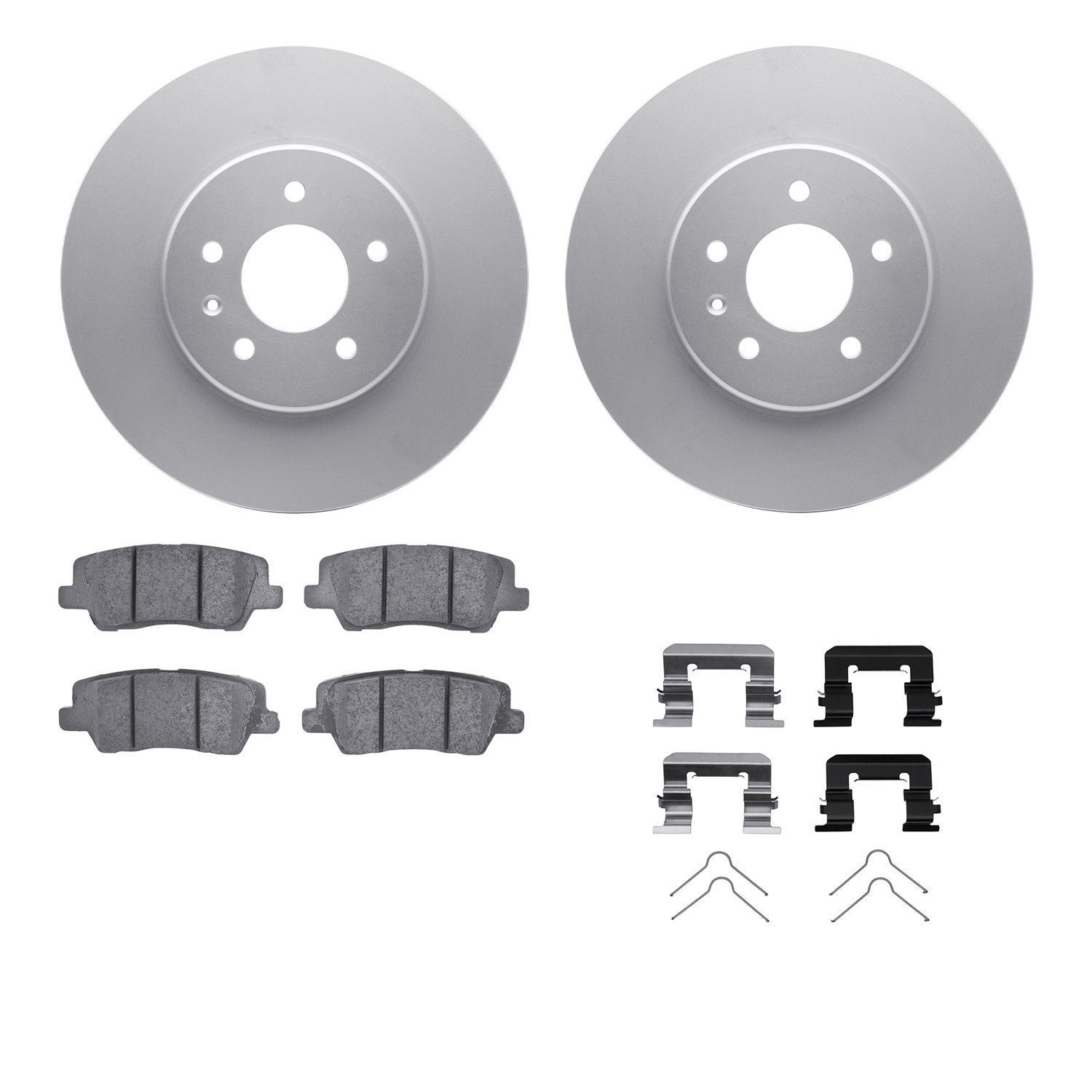 4512-46035 Geospec Brake Rotors w/5000 Advanced Brake Pads Kit & Hardware, 2013-2019 GM, Position: Rear