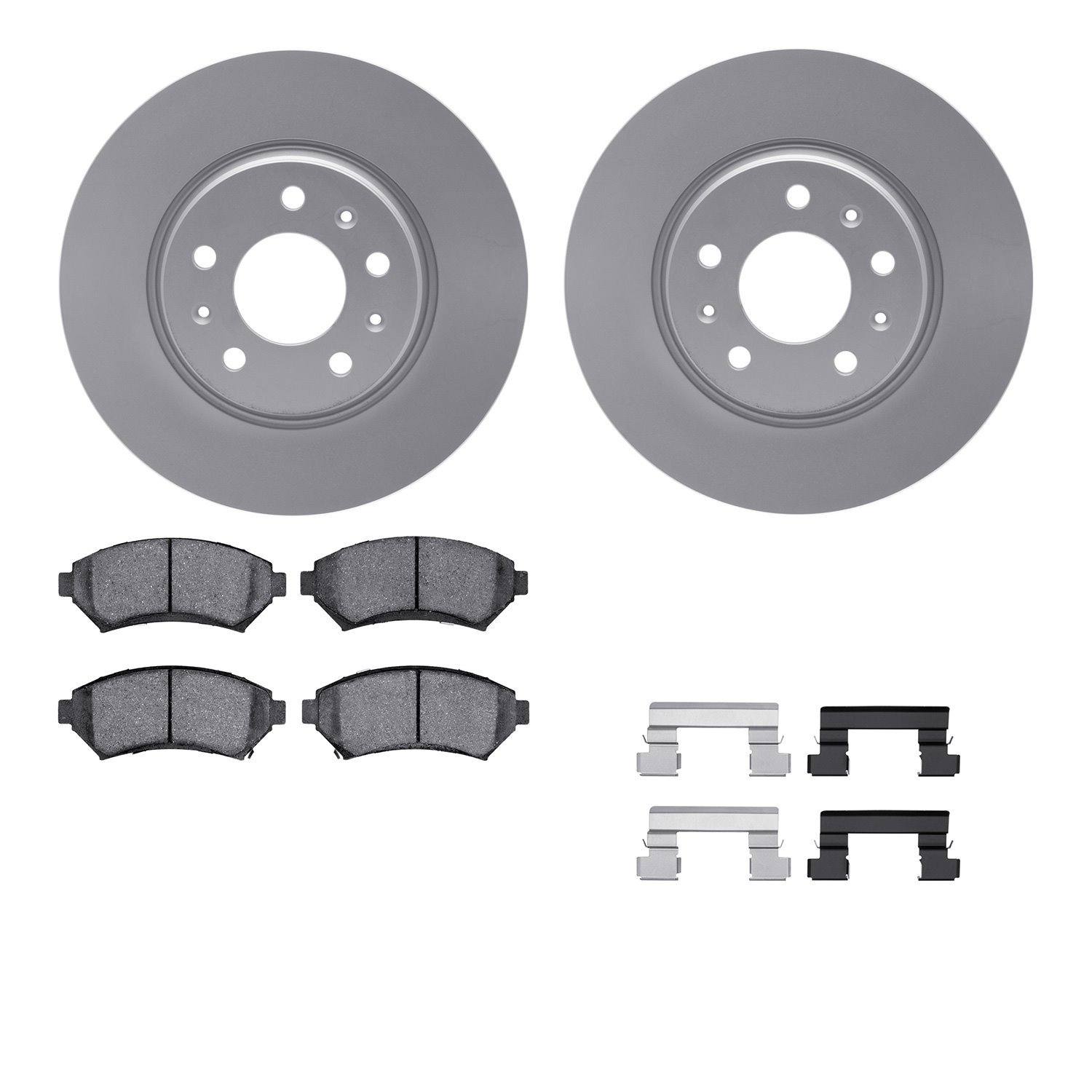 4512-46064 Geospec Brake Rotors w/5000 Advanced Brake Pads Kit & Hardware, 2004-2004 GM, Position: Front