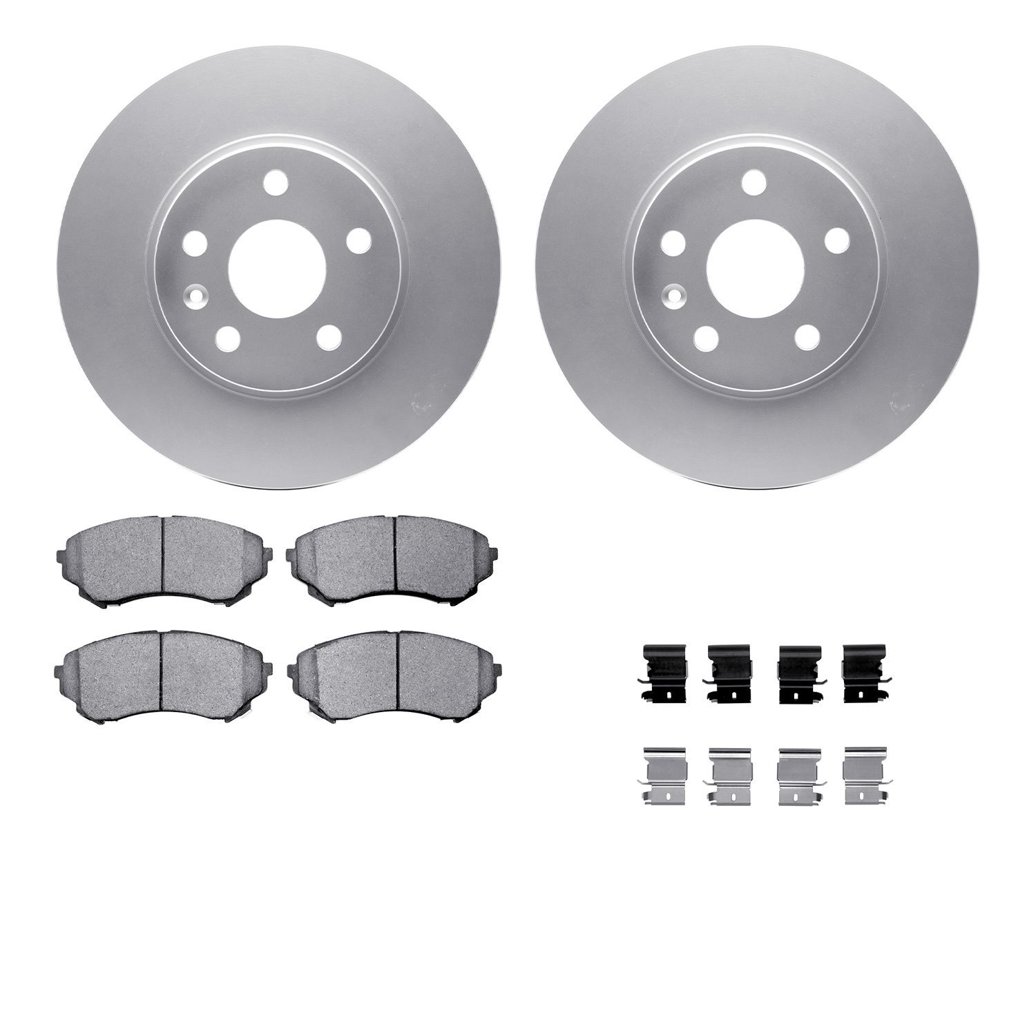 4512-46095 Geospec Brake Rotors w/5000 Advanced Brake Pads Kit & Hardware, 2014-2014 GM, Position: Front