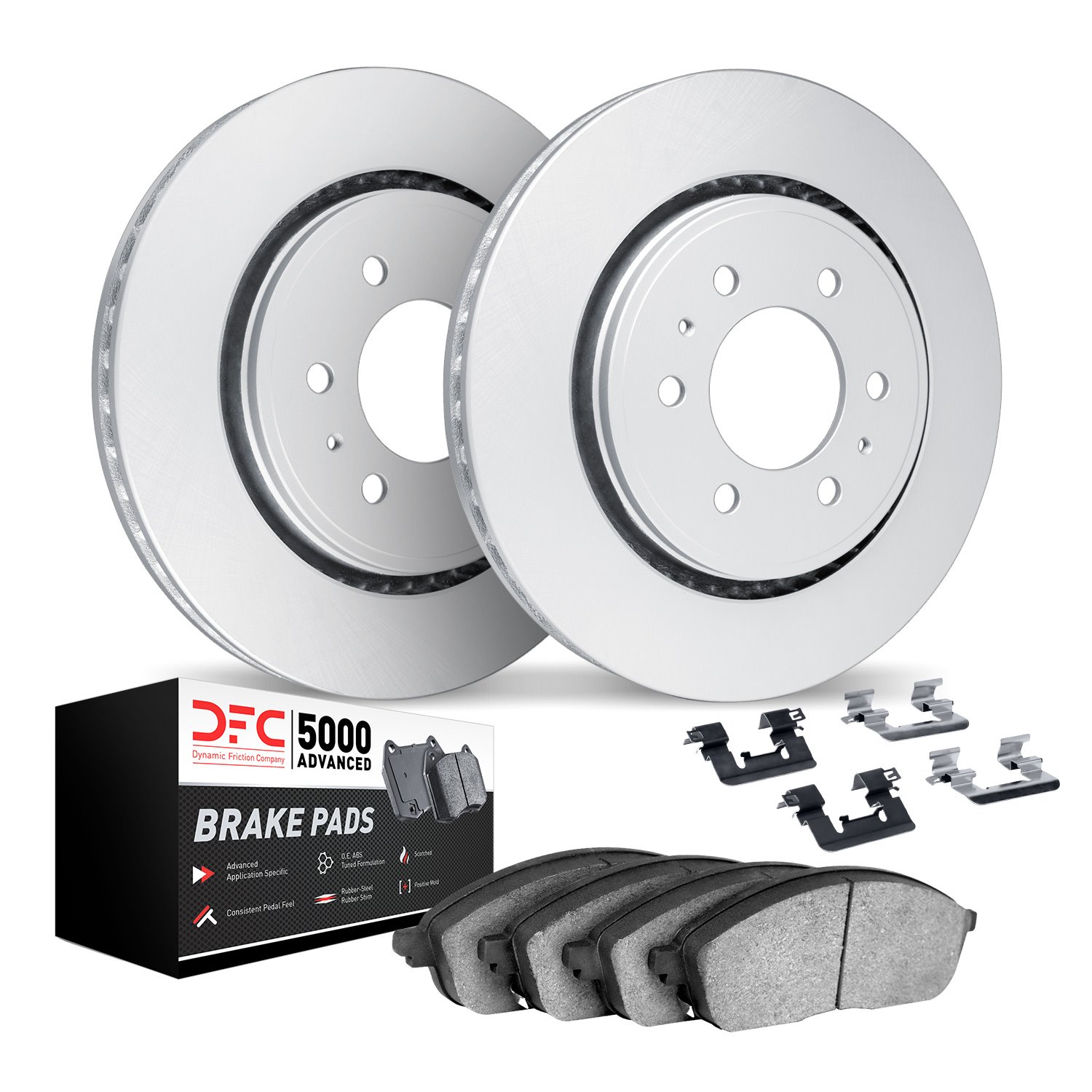 4512-46103 Geospec Brake Rotors w/5000 Advanced Brake Pads Kit & Hardware, Fits Select GM, Position: Front