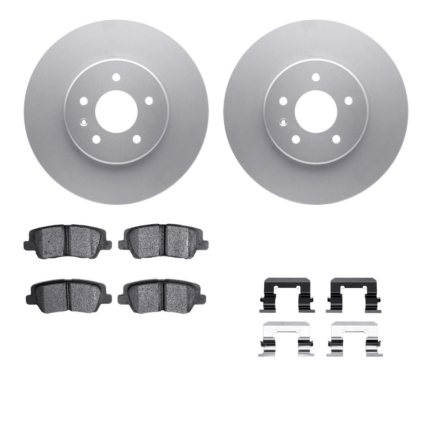 4512-46104 Geospec Brake Rotors w/5000 Advanced Brake Pads Kit & Hardware, 2013-2015 GM, Position: Rear