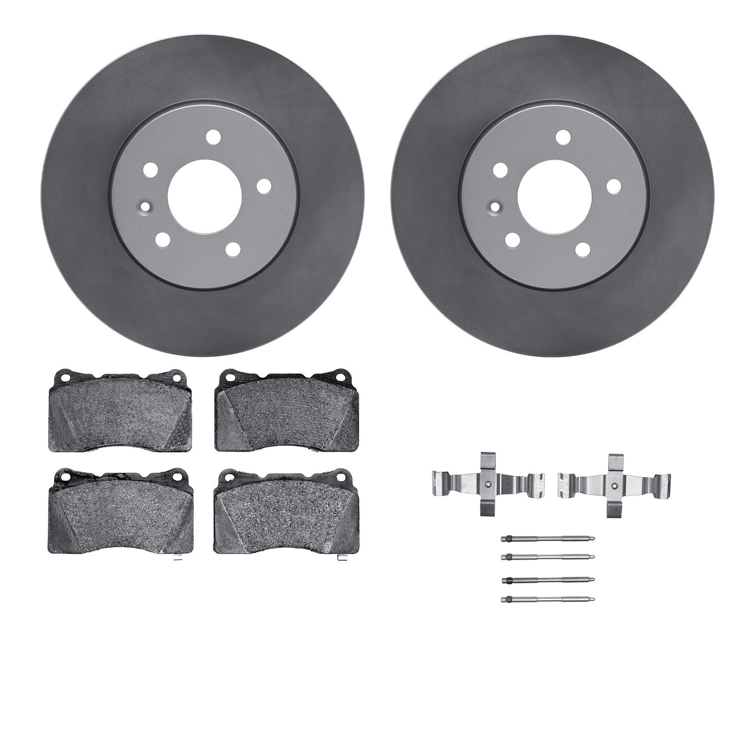 4512-46109 Geospec Brake Rotors w/5000 Advanced Brake Pads Kit & Hardware, 2013-2019 GM, Position: Front