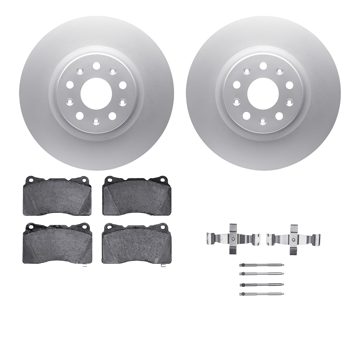 4512-46113 Geospec Brake Rotors w/5000 Advanced Brake Pads Kit & Hardware, 2014-2020 GM, Position: Front