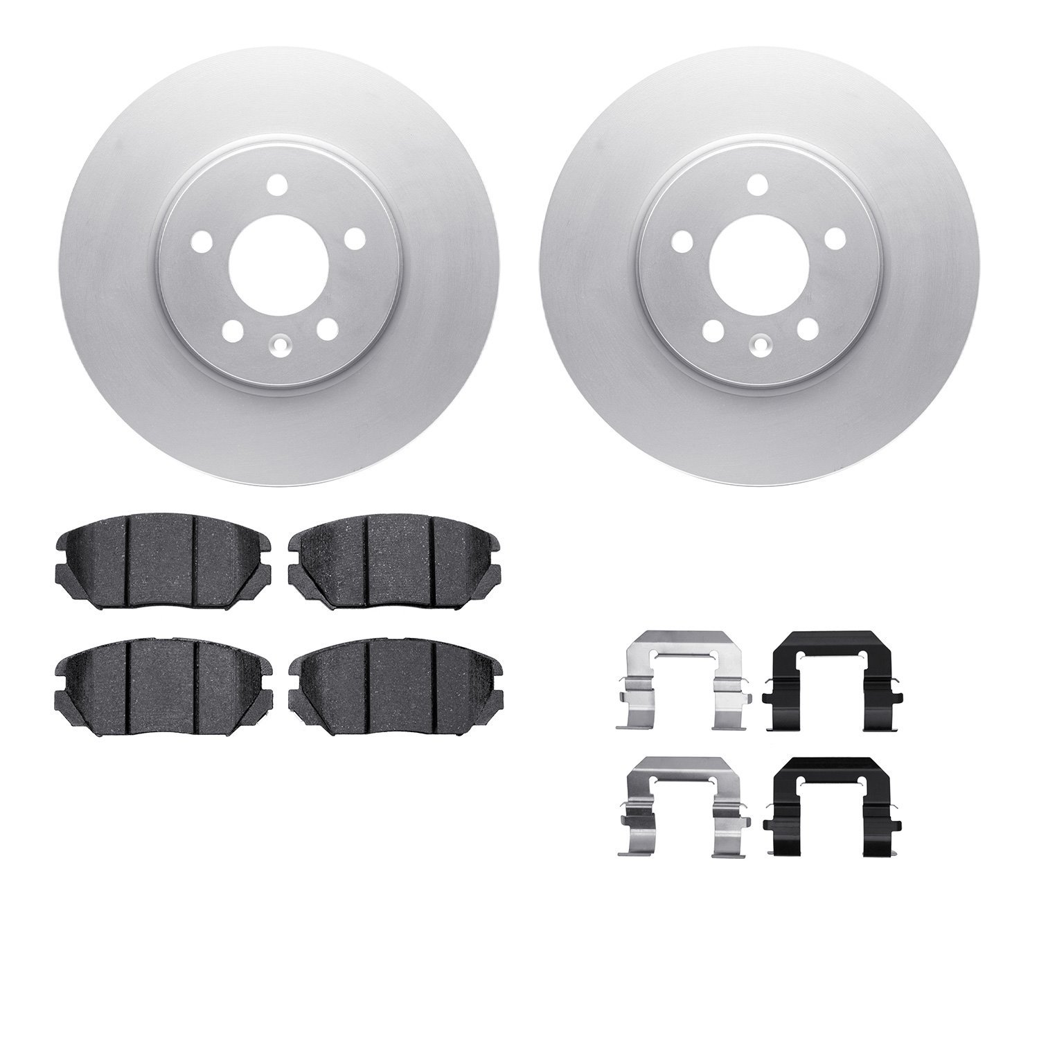 4512-46123 Geospec Brake Rotors w/5000 Advanced Brake Pads Kit & Hardware, 2014-2019 GM, Position: Front