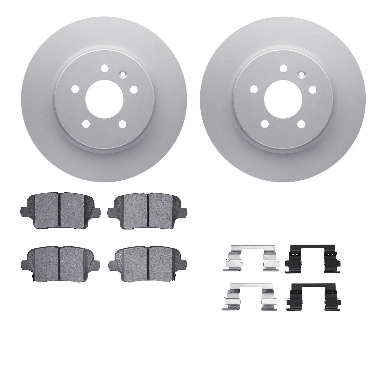 4512-46135 Geospec Brake Rotors w/5000 Advanced Brake Pads Kit & Hardware, 2018-2020 GM, Position: Rear