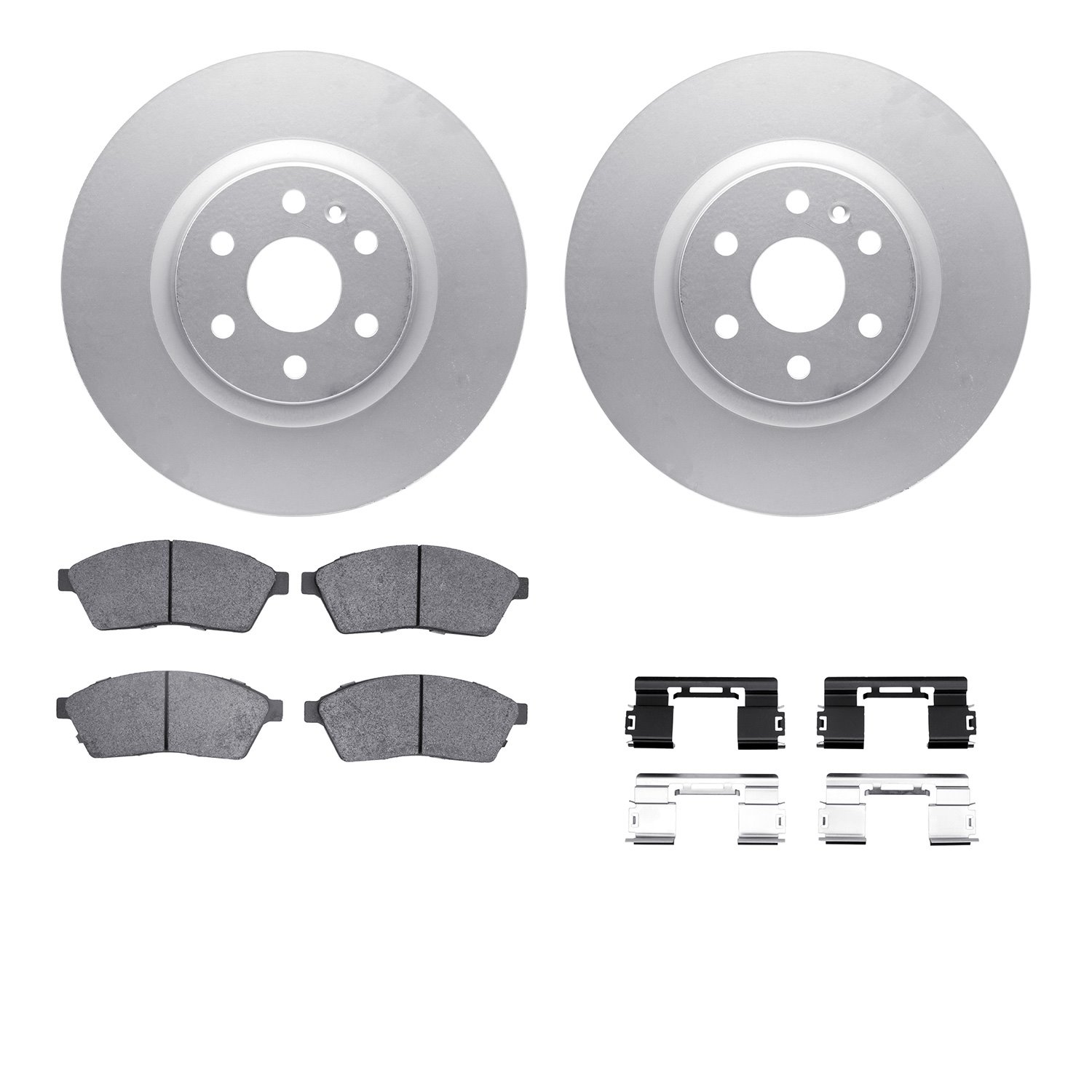 4512-46146 Geospec Brake Rotors w/5000 Advanced Brake Pads Kit & Hardware, 2010-2016 GM, Position: Front