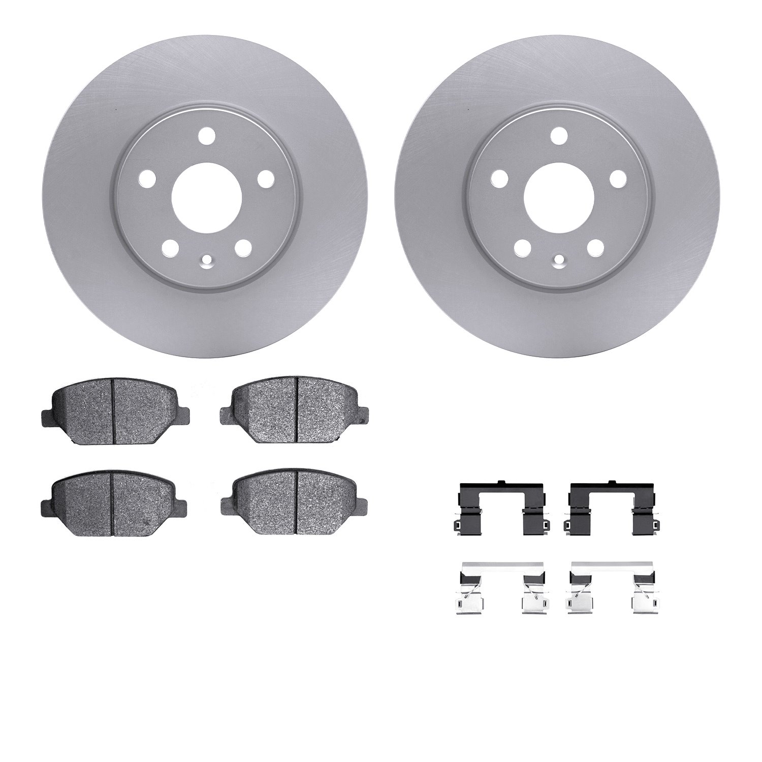 4512-46151 Geospec Brake Rotors w/5000 Advanced Brake Pads Kit & Hardware, 2019-2020 GM, Position: Front