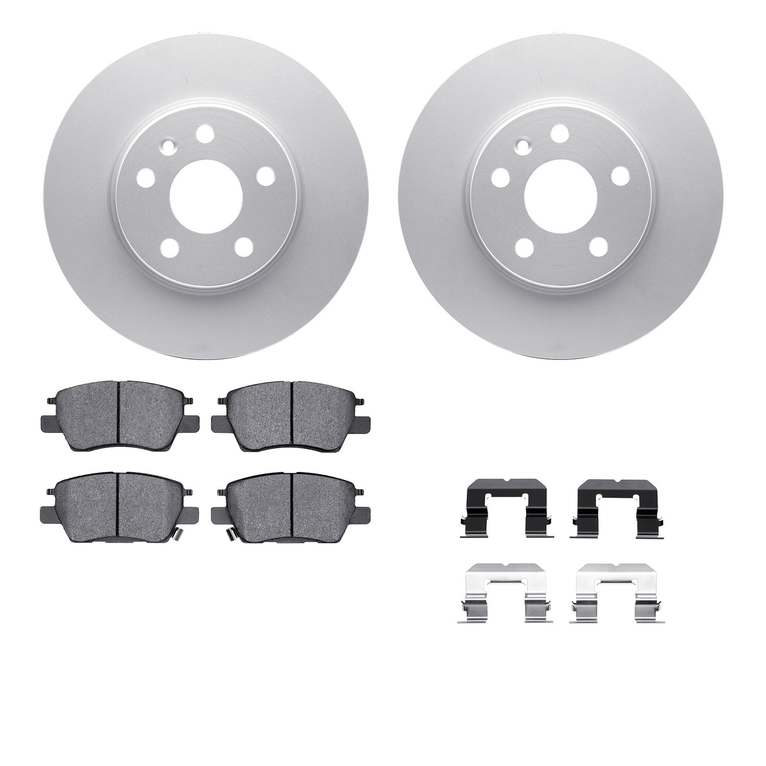 4512-47090 Geospec Brake Rotors w/5000 Advanced Brake Pads Kit & Hardware, Fits Select GM, Position: Front