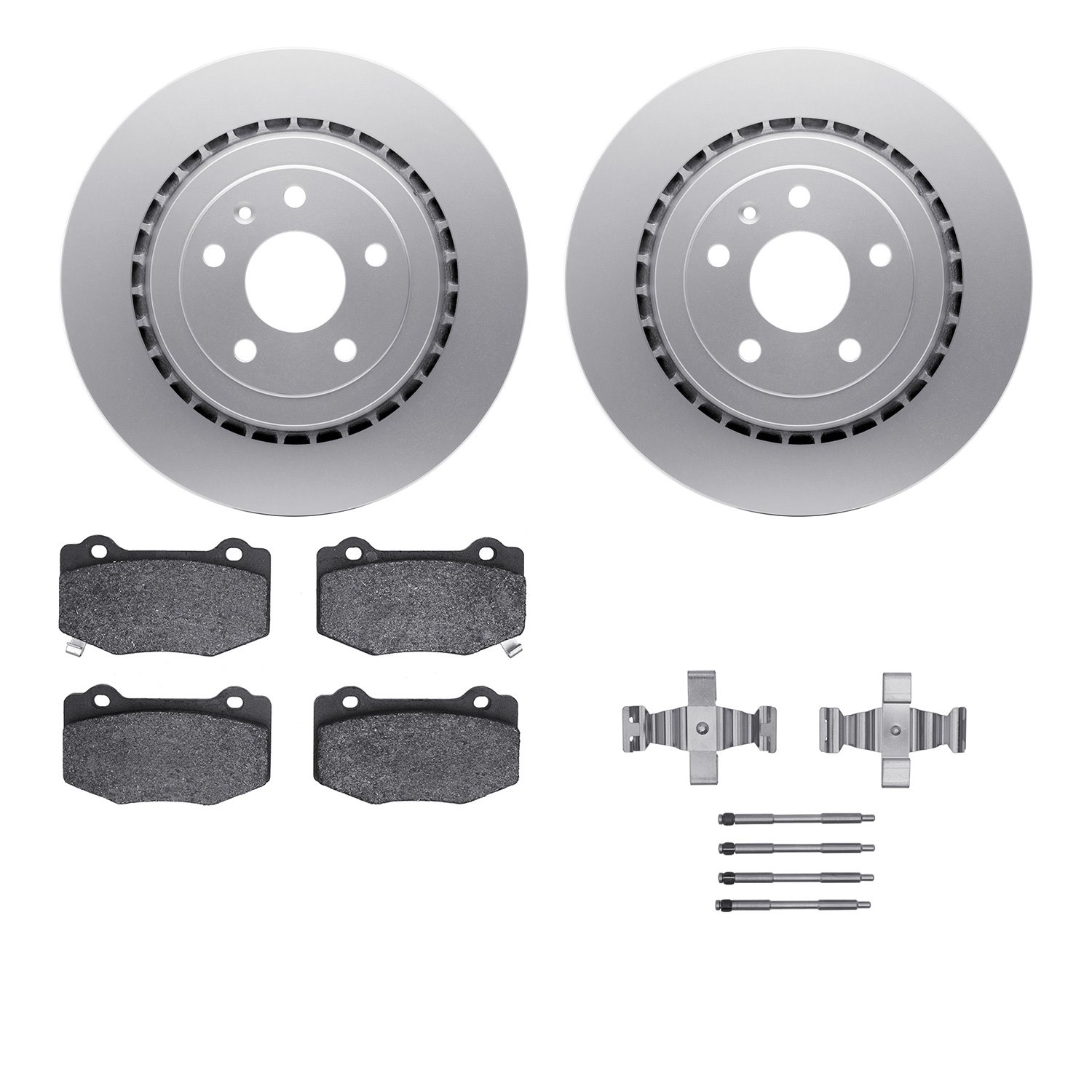 4512-47092 Geospec Brake Rotors w/5000 Advanced Brake Pads Kit & Hardware, 2015-2019 GM, Position: Rear
