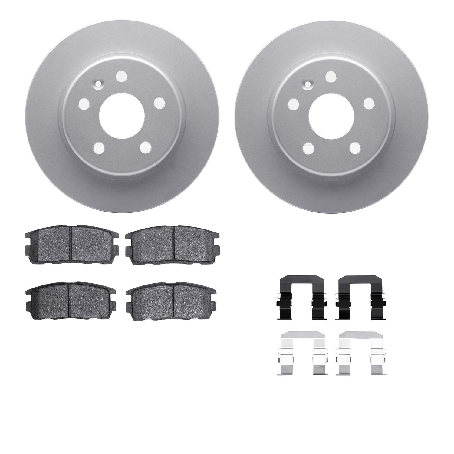 4512-47114 Geospec Brake Rotors w/5000 Advanced Brake Pads Kit & Hardware, 2007-2015 GM, Position: Rear