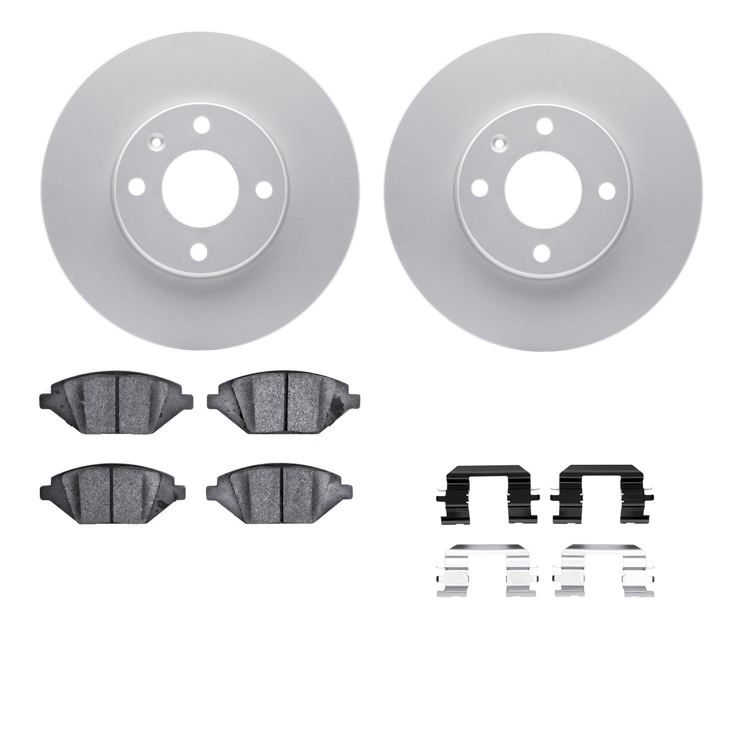 4512-47123 Geospec Brake Rotors w/5000 Advanced Brake Pads Kit & Hardware, Fits Select GM, Position: Front