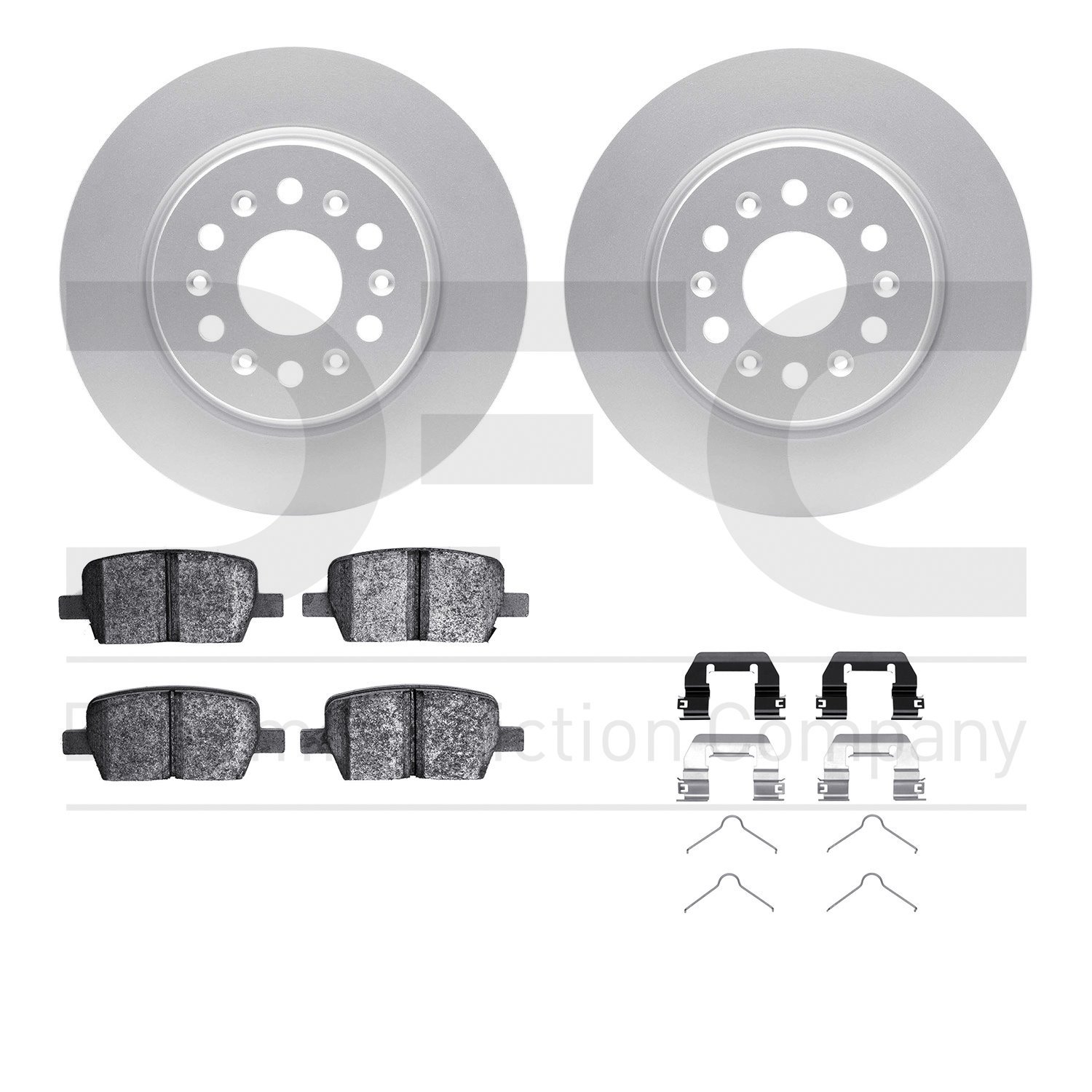 4512-48074 Geospec Brake Rotors w/5000 Advanced Brake Pads Kit & Hardware, 2017-2020 GM, Position: Rear