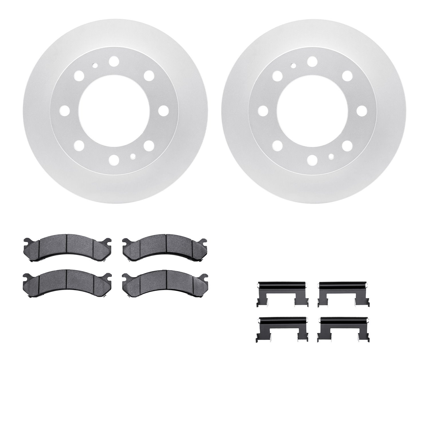 4512-48110 Geospec Brake Rotors w/5000 Advanced Brake Pads Kit & Hardware, 2018-2020 GM, Position: Front