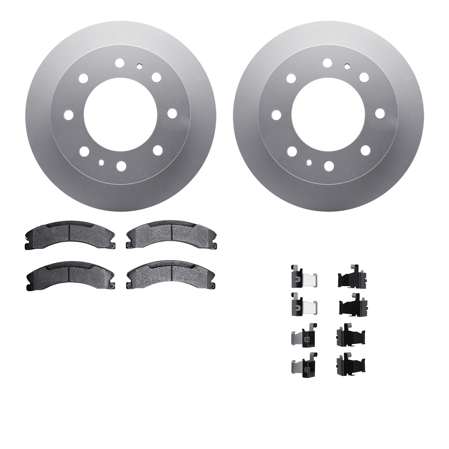 4512-48143 Geospec Brake Rotors w/5000 Advanced Brake Pads Kit & Hardware, 2011-2019 GM, Position: Rear