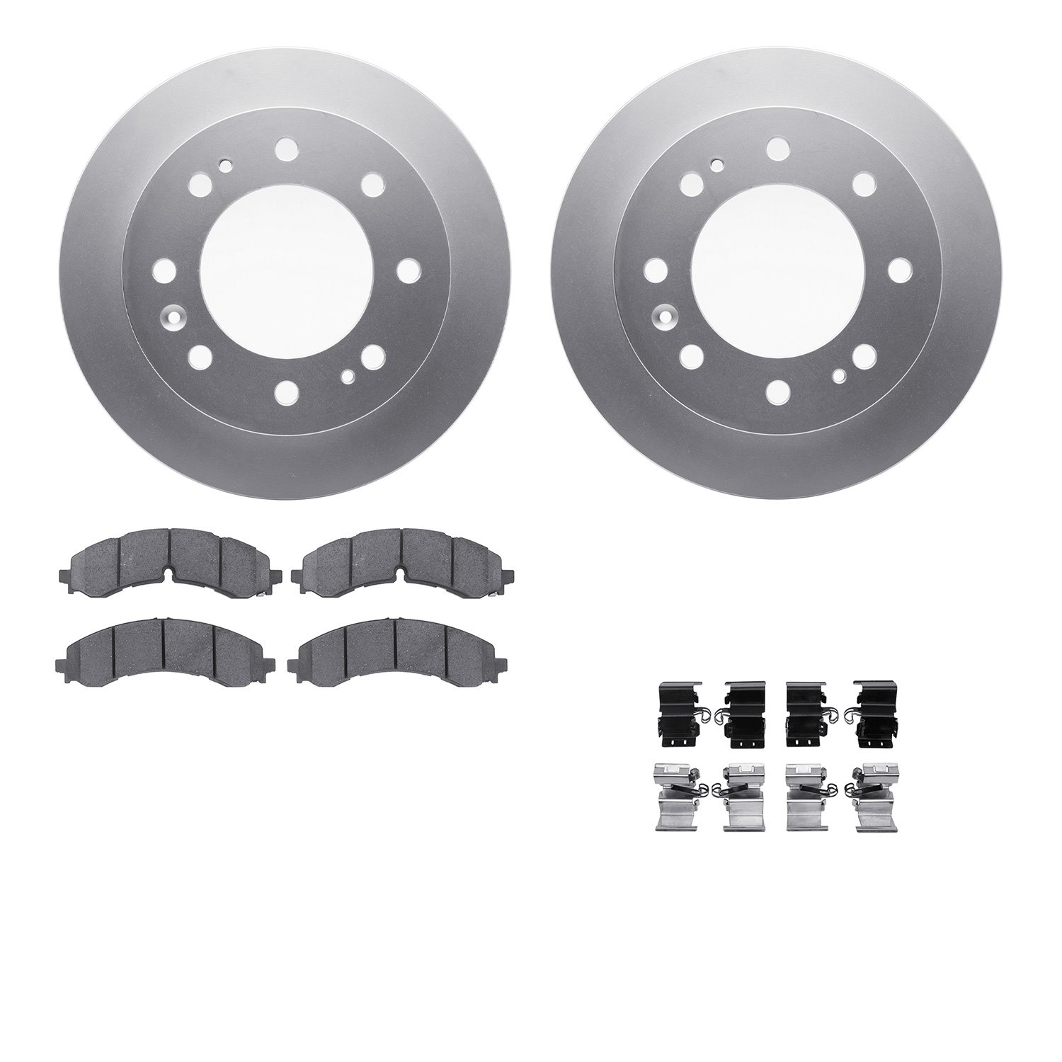 4512-48156 Geospec Brake Rotors w/5000 Advanced Brake Pads Kit & Hardware, Fits Select GM, Position: Front