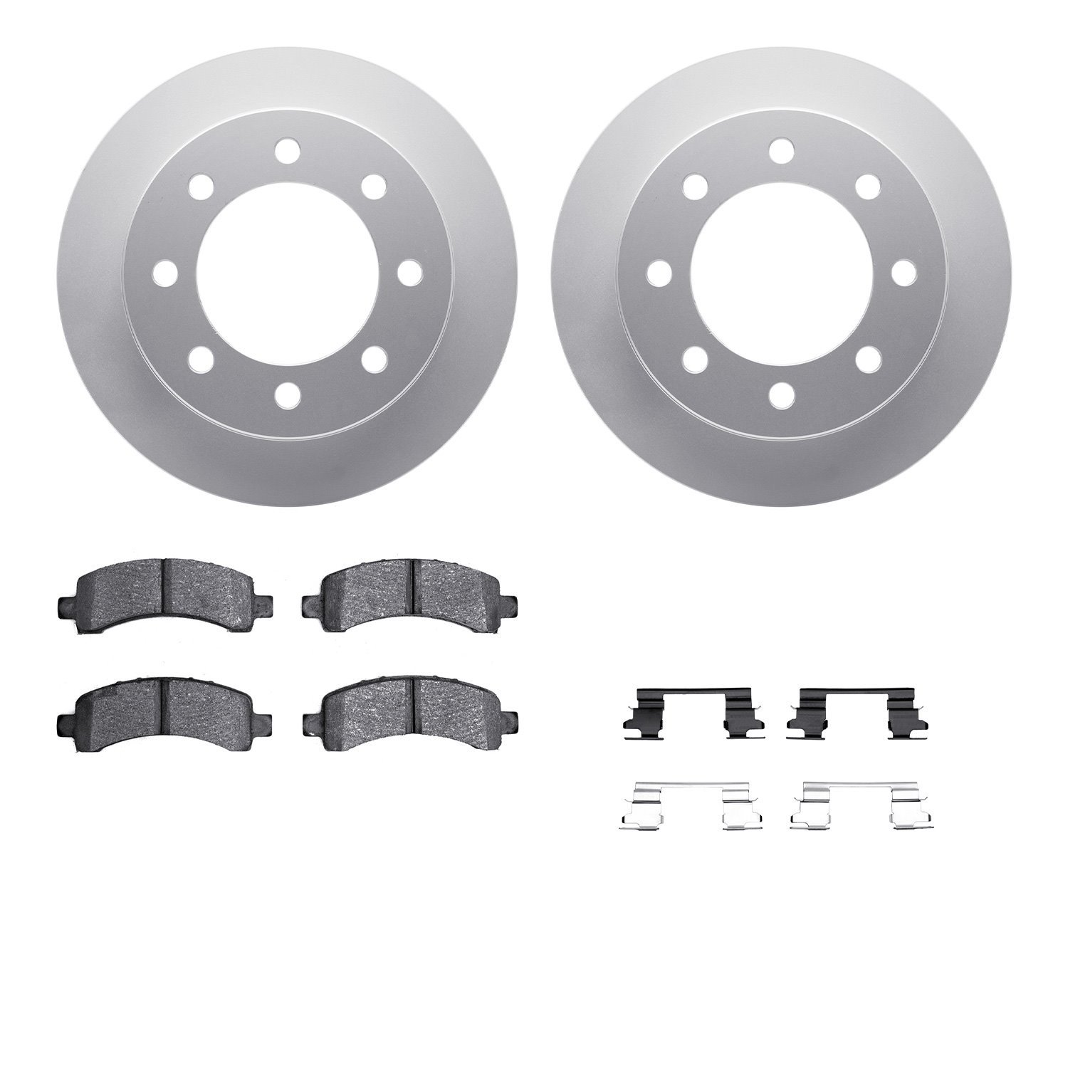 4512-48244 Geospec Brake Rotors w/5000 Advanced Brake Pads Kit & Hardware, 2018-2020 GM, Position: Rear