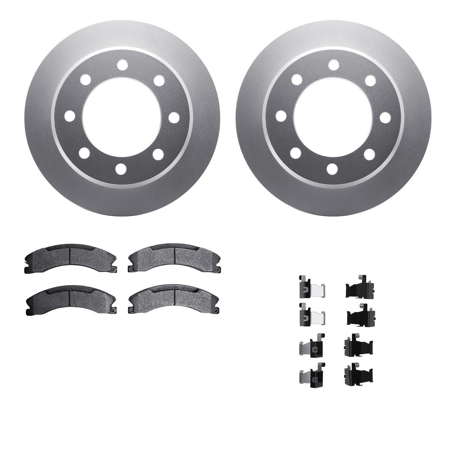 4512-48327 Geospec Brake Rotors w/5000 Advanced Brake Pads Kit & Hardware, 2018-2020 GM, Position: Rear