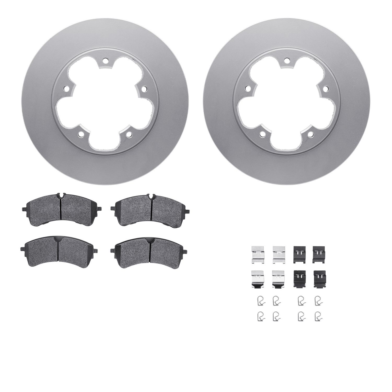 4512-54233 Geospec Brake Rotors w/5000 Advanced Brake Pads Kit & Hardware, 2020-2020 Ford/Lincoln/Mercury/Mazda, Position: Rear
