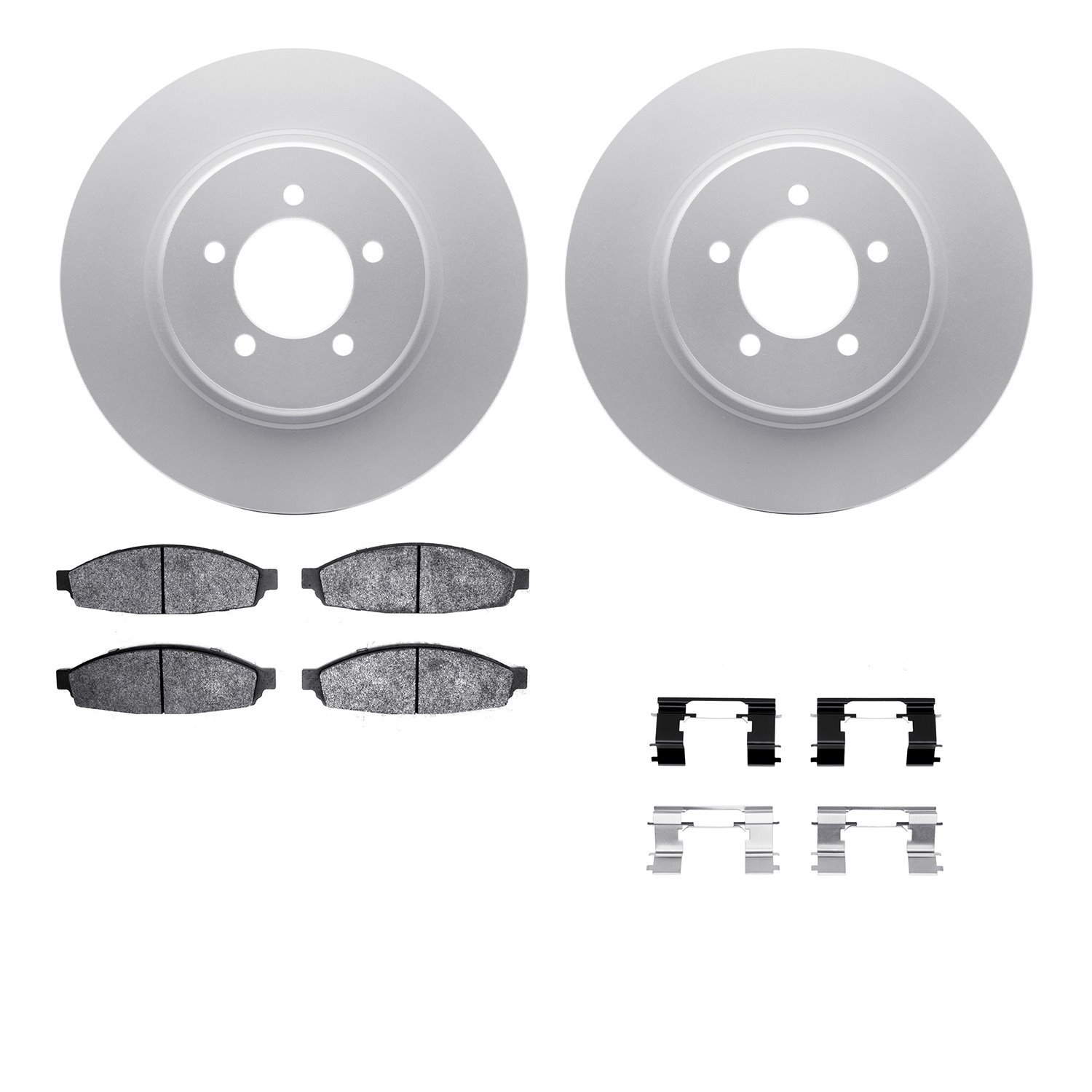 4512-55016 Geospec Brake Rotors w/5000 Advanced Brake Pads Kit & Hardware, 2003-2005 Ford/Lincoln/Mercury/Mazda, Position: Front