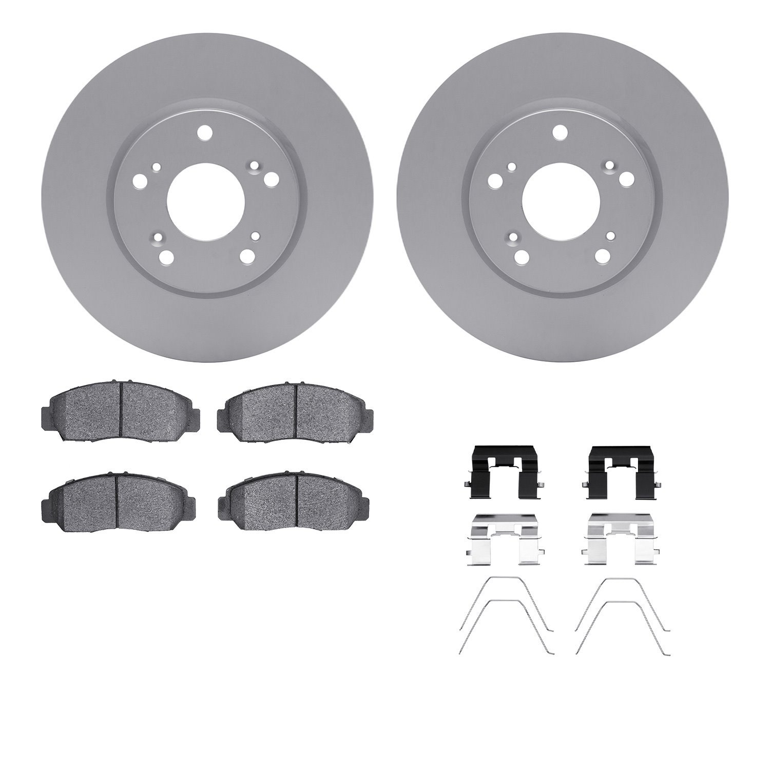 4512-59135 Geospec Brake Rotors w/5000 Advanced Brake Pads Kit & Hardware, 2013-2015 Acura/Honda, Position: Front