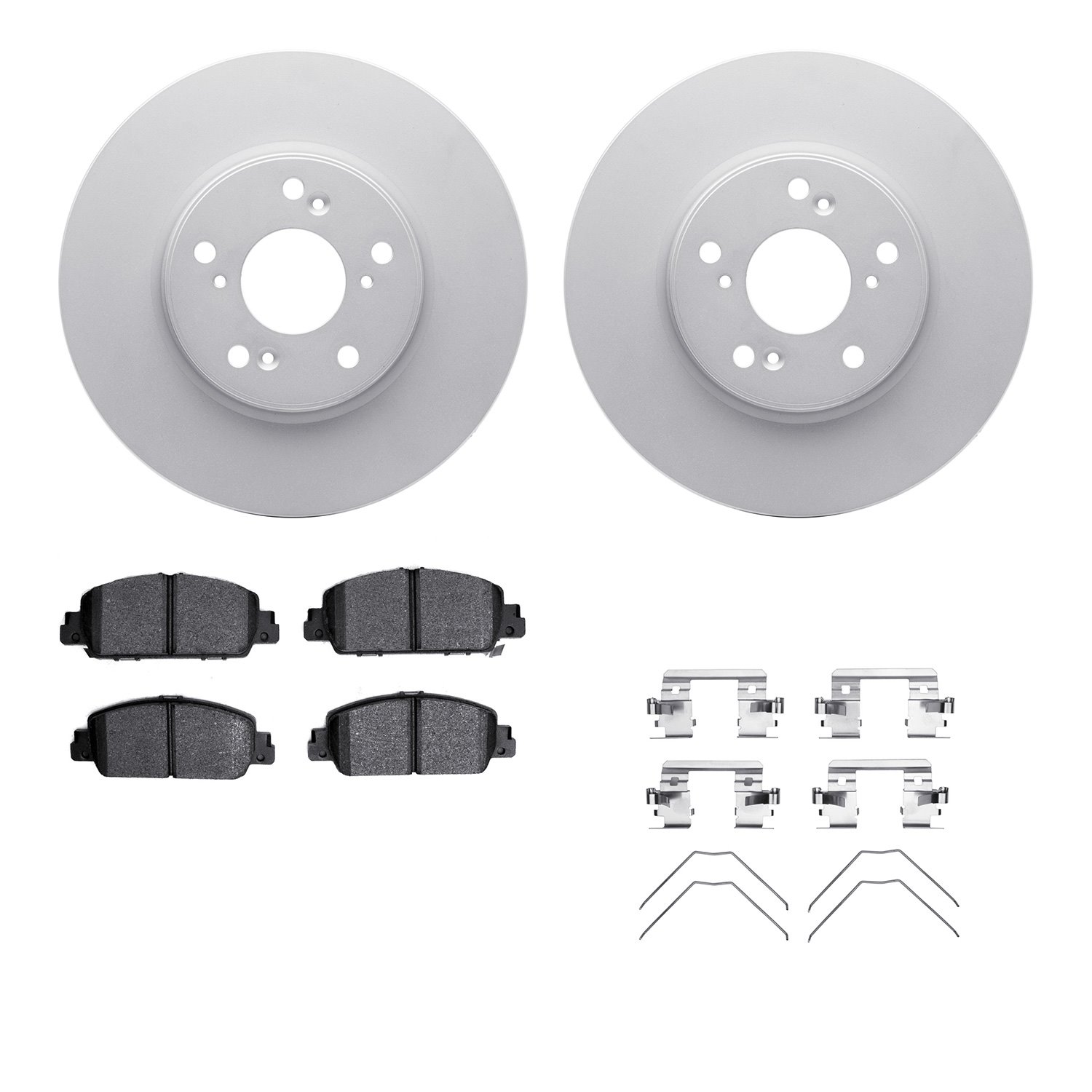 4512-59140 Geospec Brake Rotors w/5000 Advanced Brake Pads Kit & Hardware, Fits Select Acura/Honda, Position: Front