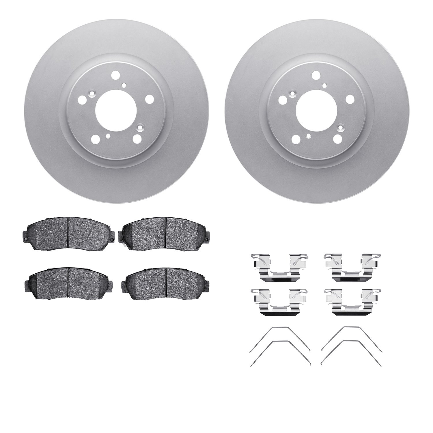 4512-59177 Geospec Brake Rotors w/5000 Advanced Brake Pads Kit & Hardware, 2011-2014 Acura/Honda, Position: Front