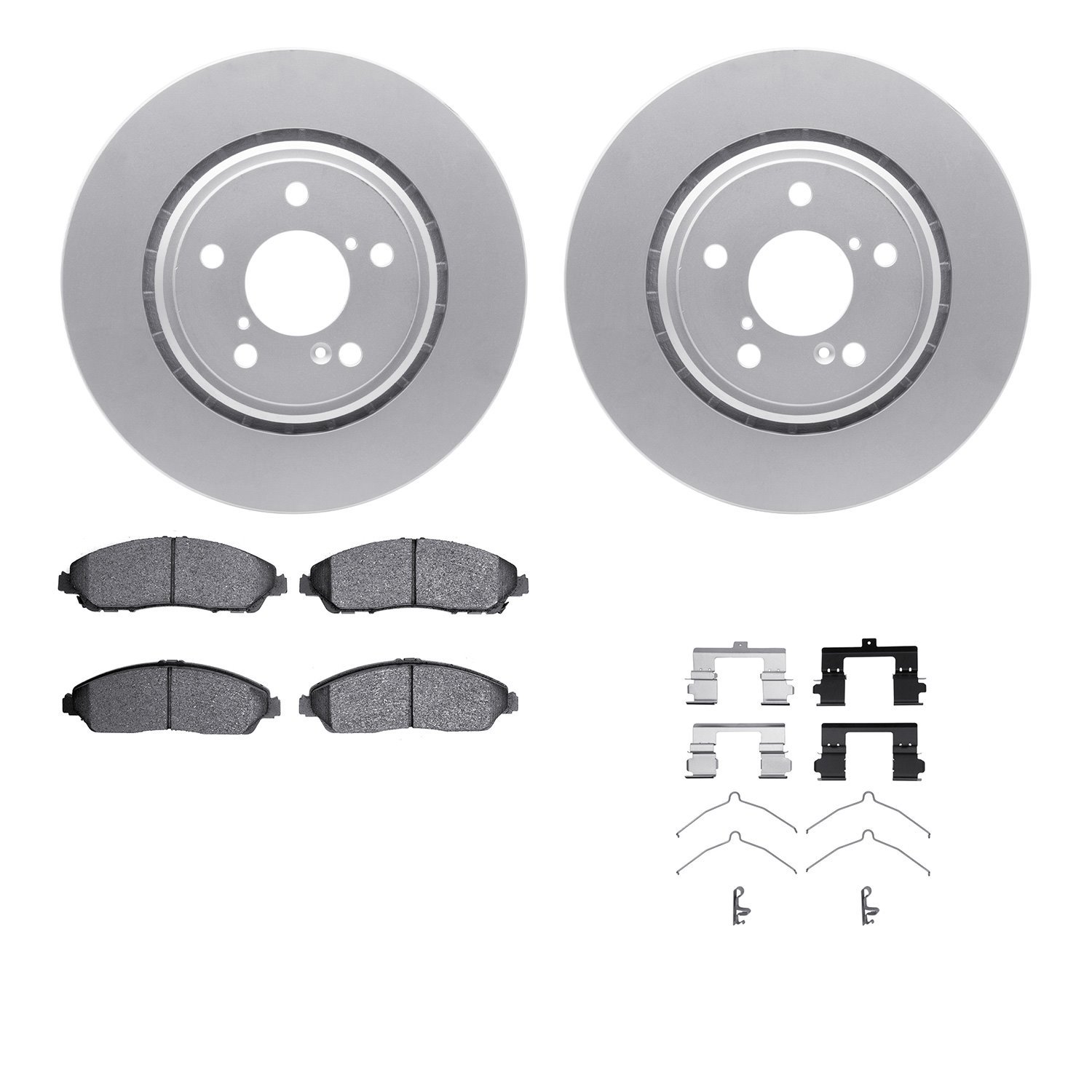 4512-59182 Geospec Brake Rotors w/5000 Advanced Brake Pads Kit & Hardware, Fits Select Acura/Honda, Position: Front
