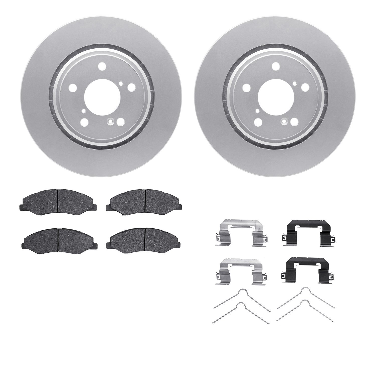 4512-59184 Geospec Brake Rotors w/5000 Advanced Brake Pads Kit & Hardware, Fits Select Acura/Honda, Position: Front
