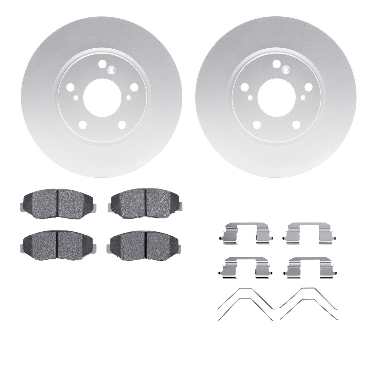 4512-59191 Geospec Brake Rotors w/5000 Advanced Brake Pads Kit & Hardware, 2016-2021 Acura/Honda, Position: Front