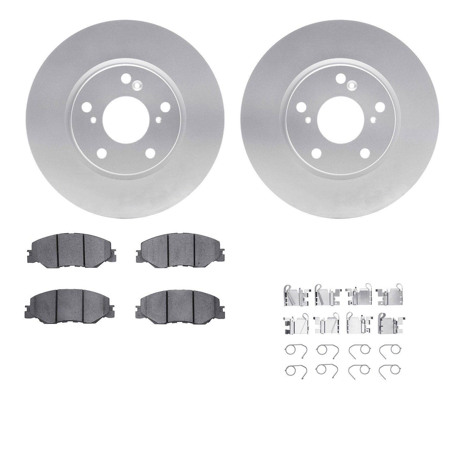 4512-59193 Geospec Brake Rotors w/5000 Advanced Brake Pads Kit & Hardware, Fits Select Acura/Honda, Position: Front