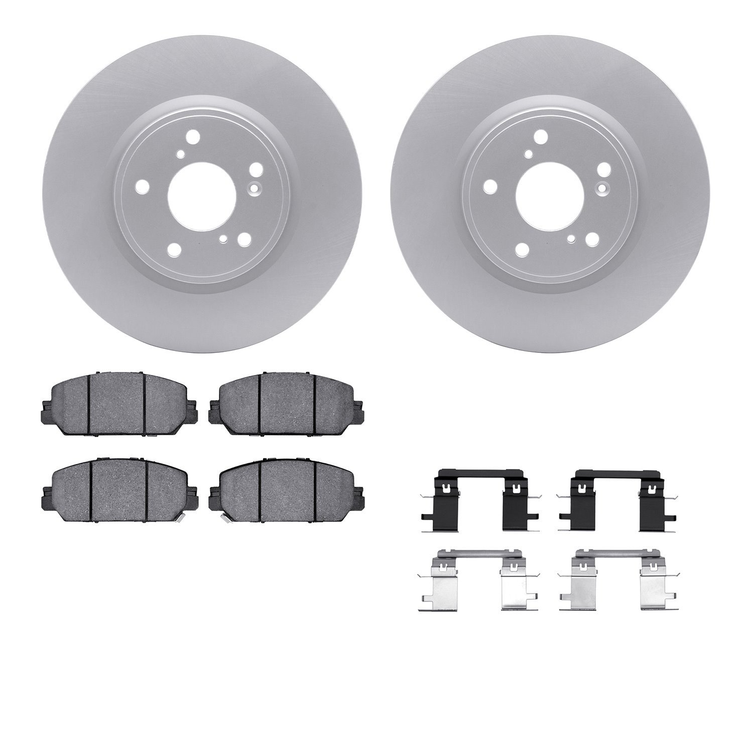 4512-59196 Geospec Brake Rotors w/5000 Advanced Brake Pads Kit & Hardware, Fits Select Acura/Honda, Position: Front