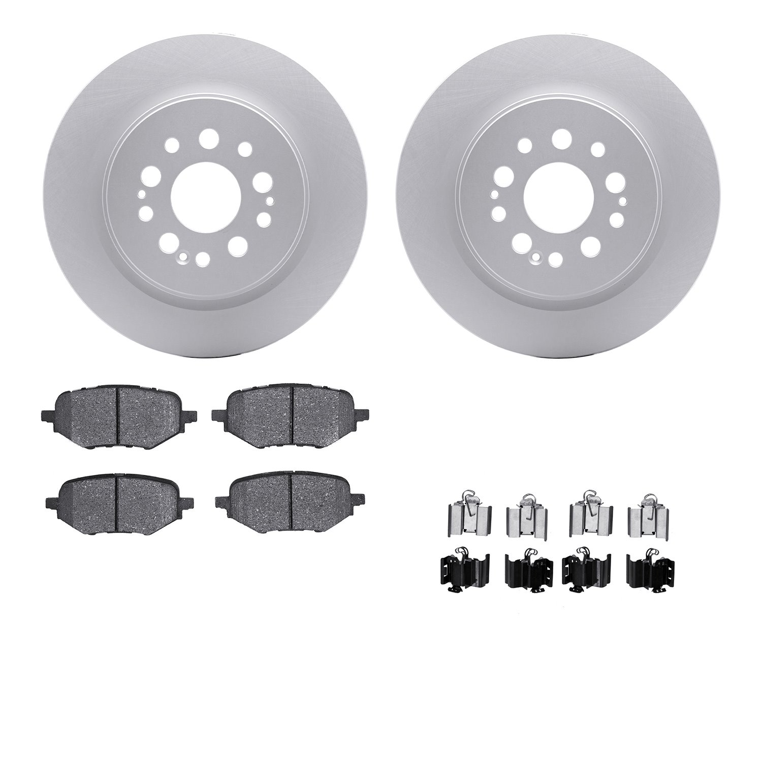 4512-59206 Geospec Brake Rotors w/5000 Advanced Brake Pads Kit & Hardware, Fits Select Acura/Honda, Position: Rear
