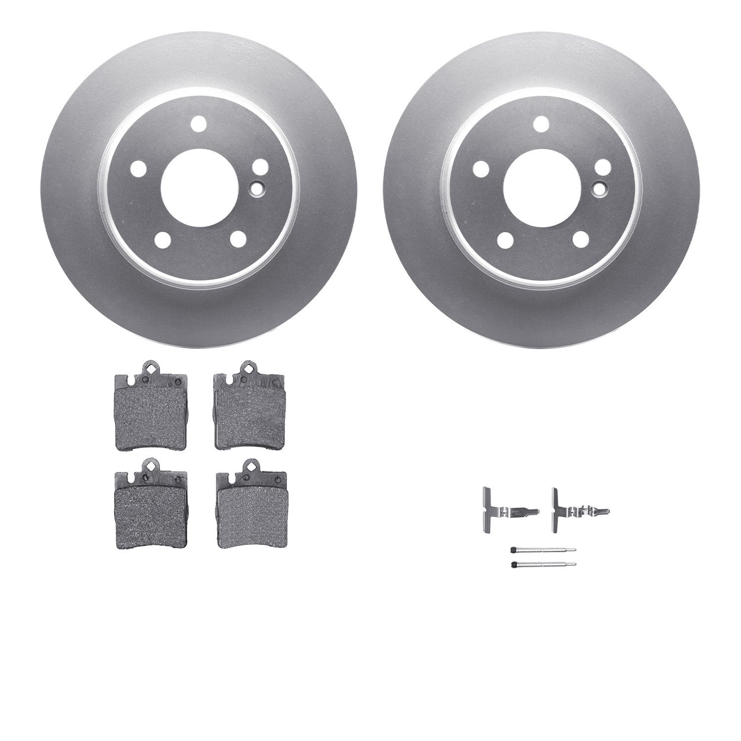 4512-63136 Geospec Brake Rotors w/5000 Advanced Brake Pads Kit & Hardware, 1996-2011 Mercedes-Benz, Position: Rear