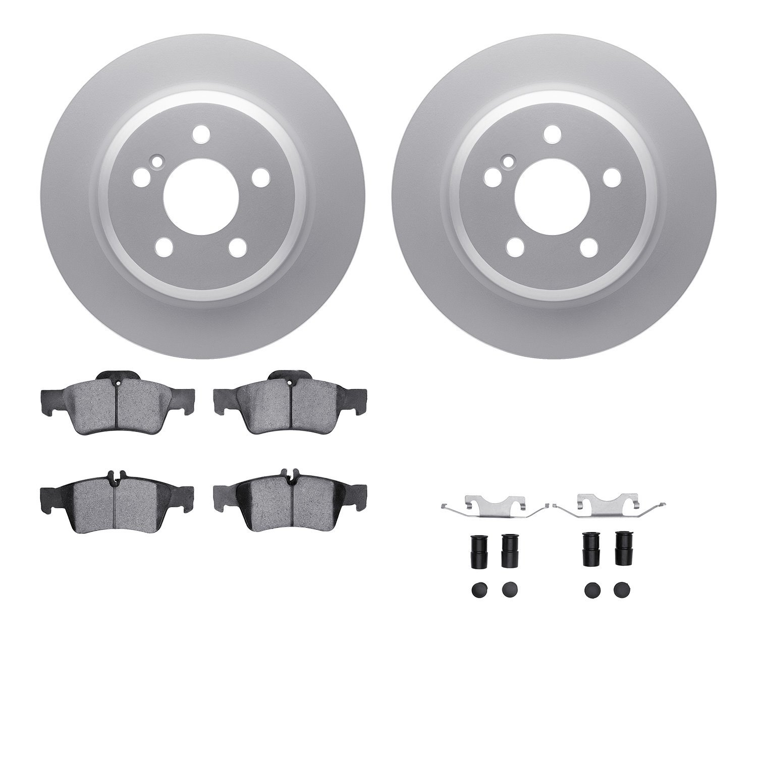 4512-63171 Geospec Brake Rotors w/5000 Advanced Brake Pads Kit & Hardware, 2012-2013 Mercedes-Benz, Position: Rear