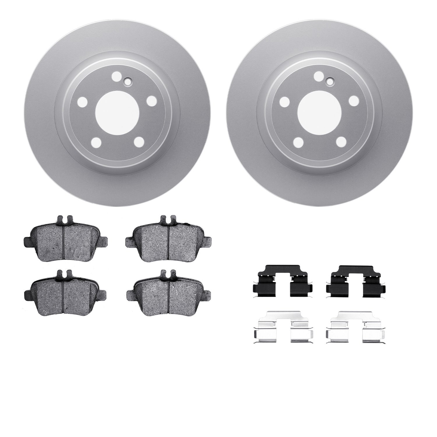 4512-63199 Geospec Brake Rotors w/5000 Advanced Brake Pads Kit & Hardware, 2014-2019 Mercedes-Benz, Position: Rear