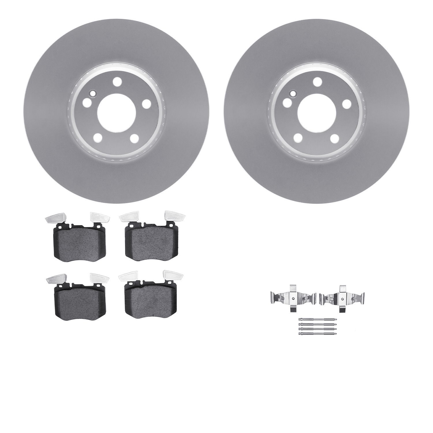 4512-63206 Geospec Brake Rotors w/5000 Advanced Brake Pads Kit & Hardware, Fits Select Mercedes-Benz, Position: Front