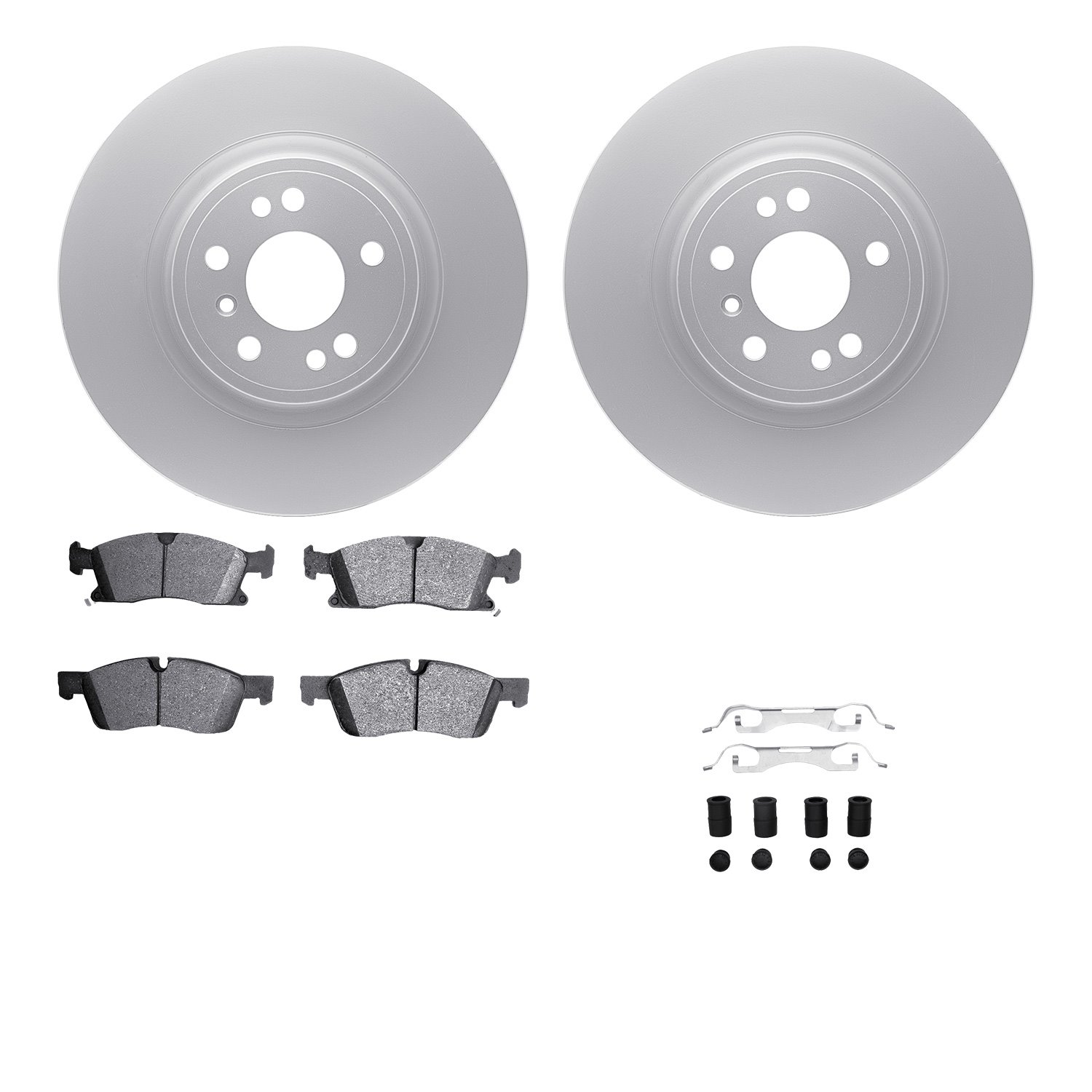 4512-63231 Geospec Brake Rotors w/5000 Advanced Brake Pads Kit & Hardware, 2012-2018 Mercedes-Benz, Position: Front