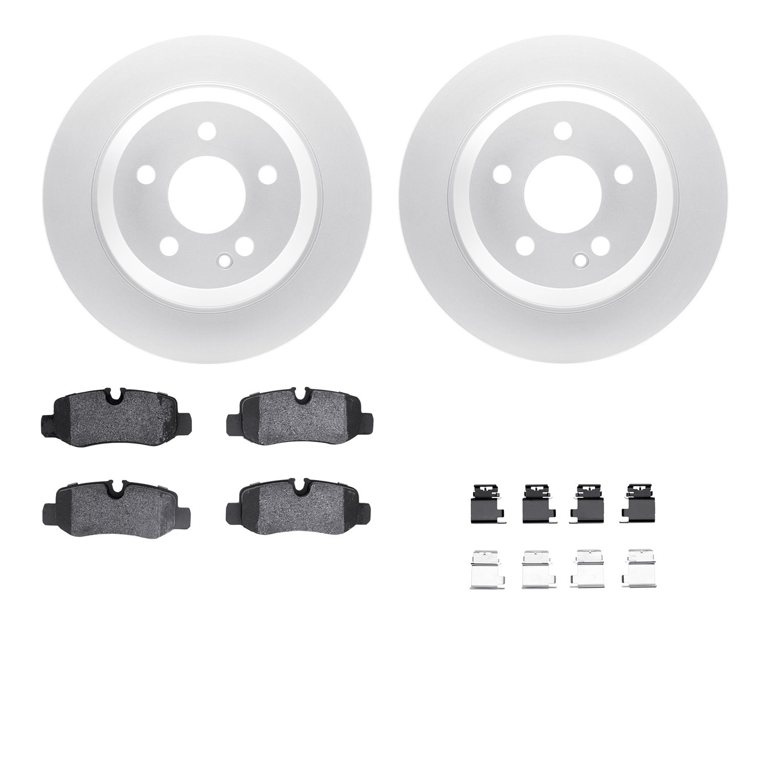 4512-63238 Geospec Brake Rotors w/5000 Advanced Brake Pads Kit & Hardware, Fits Select Mercedes-Benz, Position: Rear