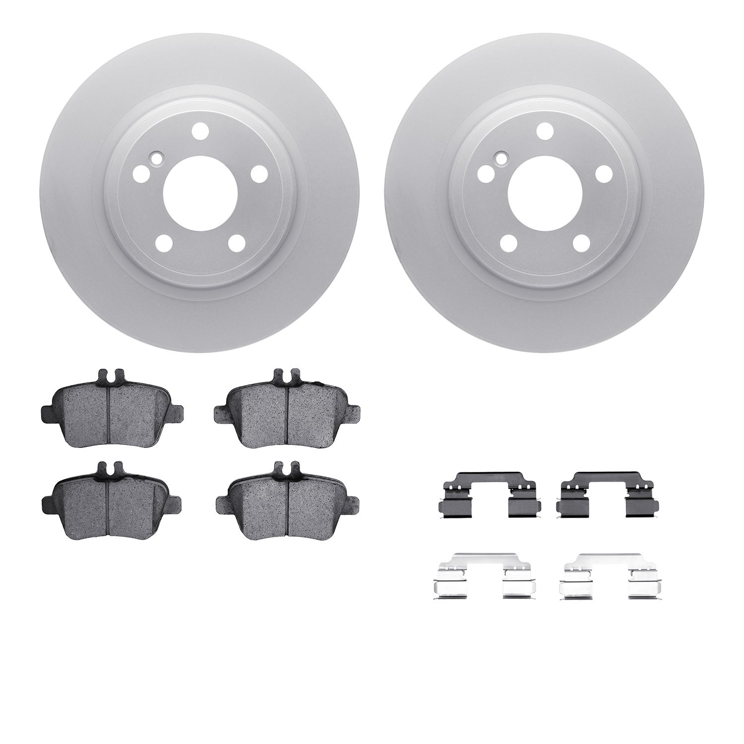 4512-63242 Geospec Brake Rotors w/5000 Advanced Brake Pads Kit & Hardware, 2014-2015 Mercedes-Benz, Position: Rear