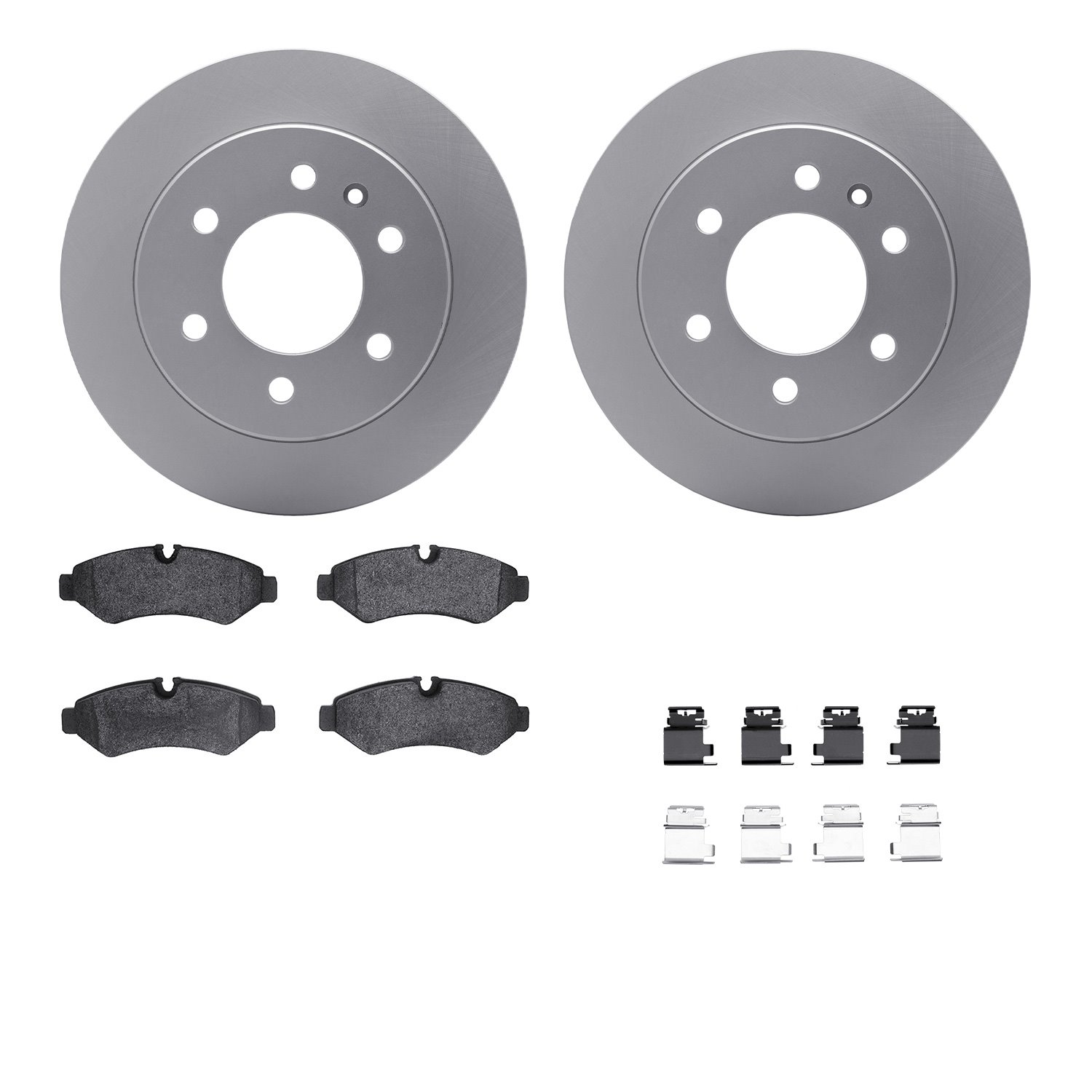 4512-63246 Geospec Brake Rotors w/5000 Advanced Brake Pads Kit & Hardware, Fits Select Multiple Makes/Models, Position: Rear