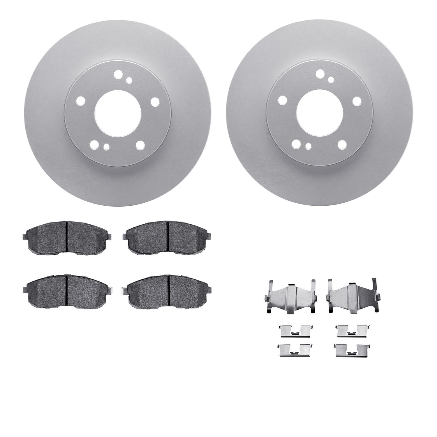 4512-67078 Geospec Brake Rotors w/5000 Advanced Brake Pads Kit & Hardware, 1989-1999 Infiniti/Nissan, Position: Front