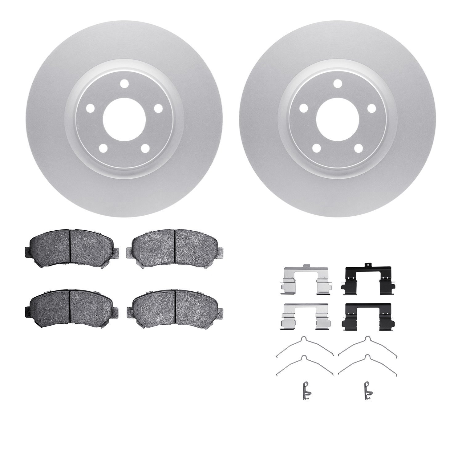 4512-67114 Geospec Brake Rotors w/5000 Advanced Brake Pads Kit & Hardware, 2007-2017 Infiniti/Nissan, Position: Front