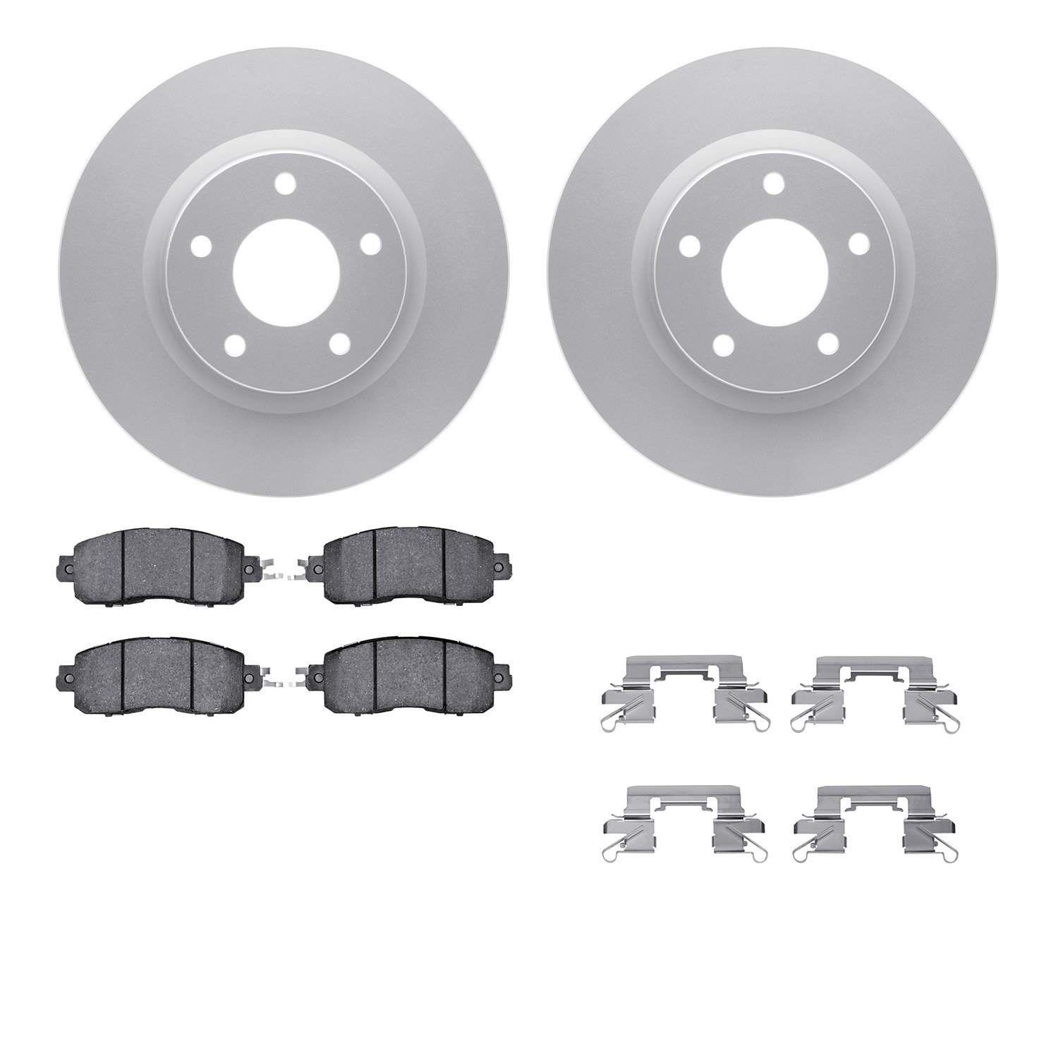 4512-67118 Geospec Brake Rotors w/5000 Advanced Brake Pads Kit & Hardware, Fits Select Infiniti/Nissan, Position: Front