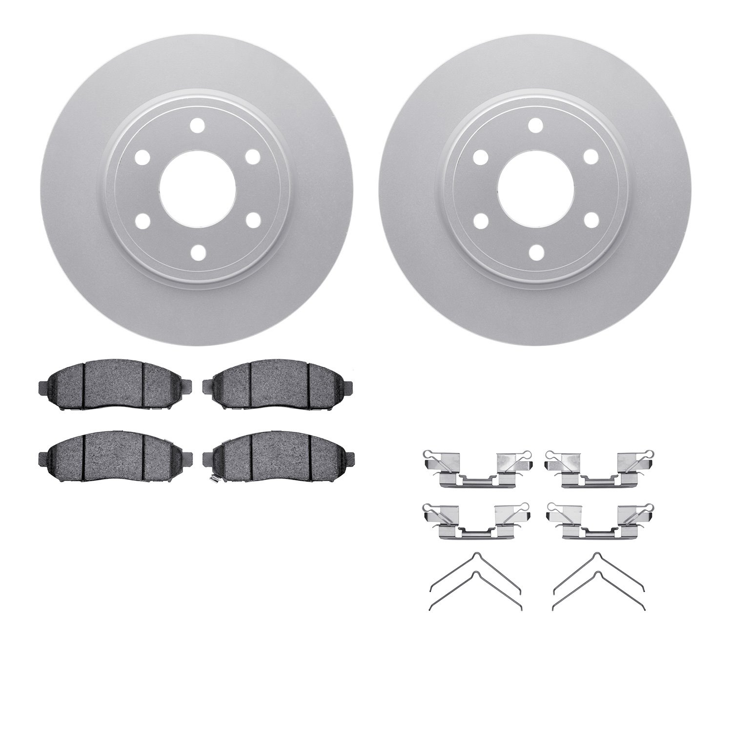 4512-67137 Geospec Brake Rotors w/5000 Advanced Brake Pads Kit & Hardware, 2005-2021 Multiple Makes/Models, Position: Front