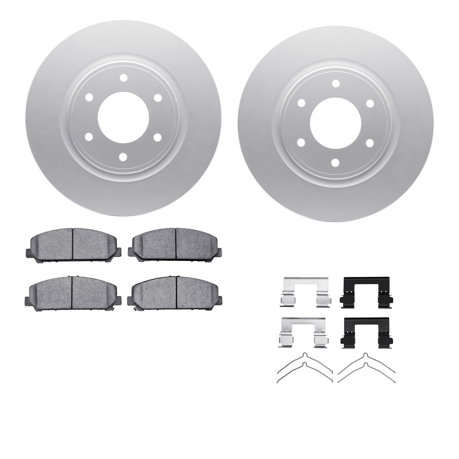 4512-67140 Geospec Brake Rotors w/5000 Advanced Brake Pads Kit & Hardware, Fits Select Infiniti/Nissan, Position: Front