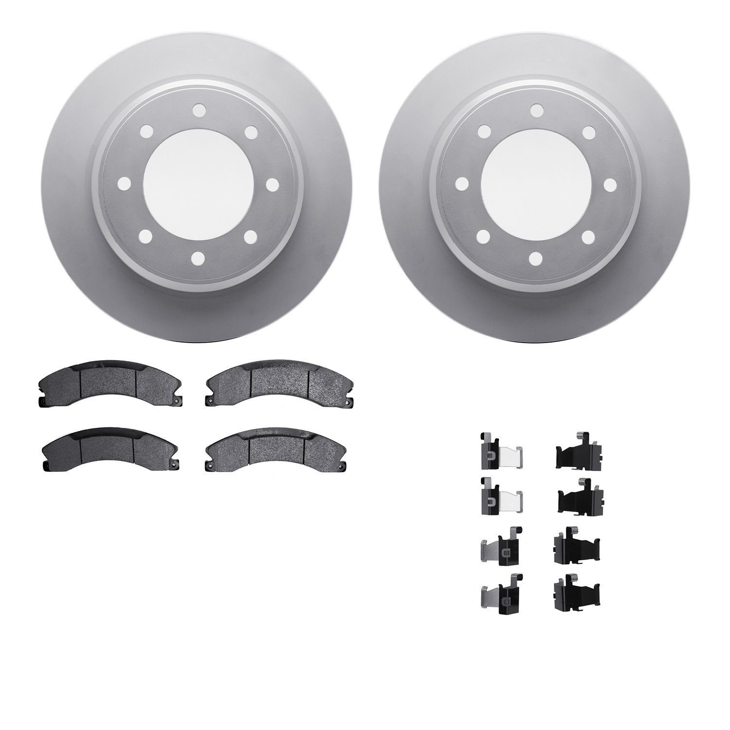 4512-67146 Geospec Brake Rotors w/5000 Advanced Brake Pads Kit & Hardware, 2012-2021 Infiniti/Nissan, Position: Rear