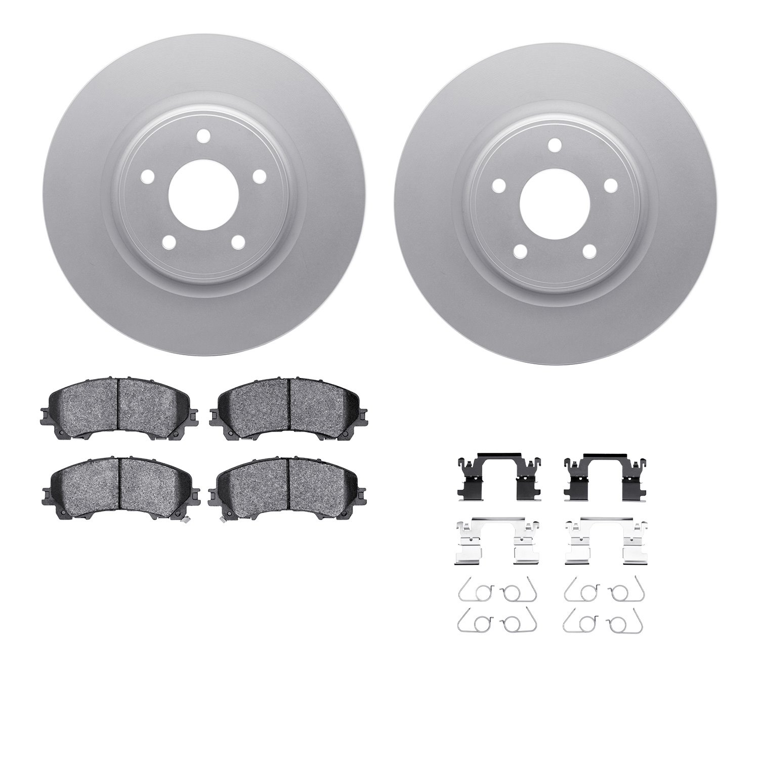 4512-67152 Geospec Brake Rotors w/5000 Advanced Brake Pads Kit & Hardware, Fits Select Infiniti/Nissan, Position: Front
