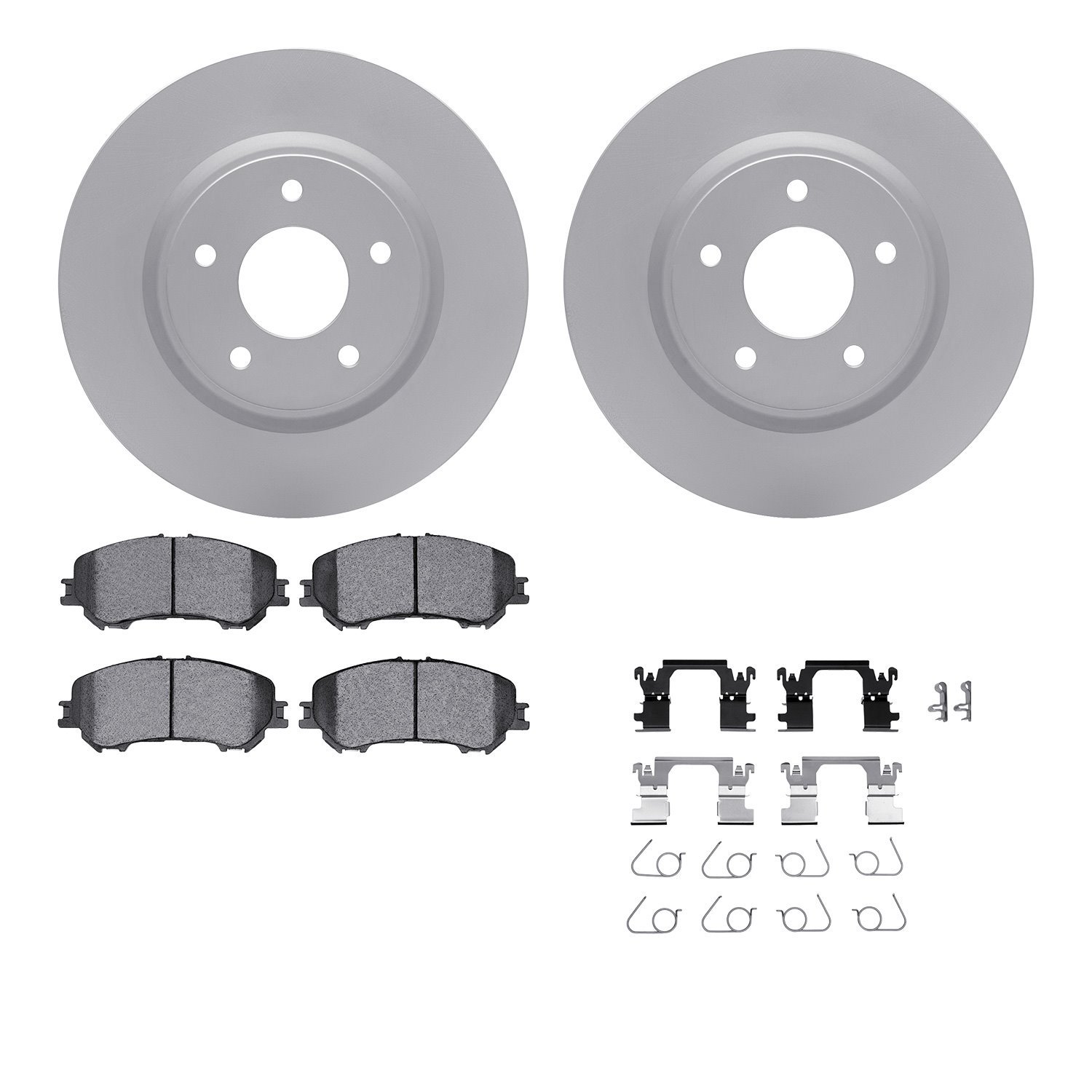 4512-67154 Geospec Brake Rotors w/5000 Advanced Brake Pads Kit & Hardware, Fits Select Multiple Makes/Models, Position: Front